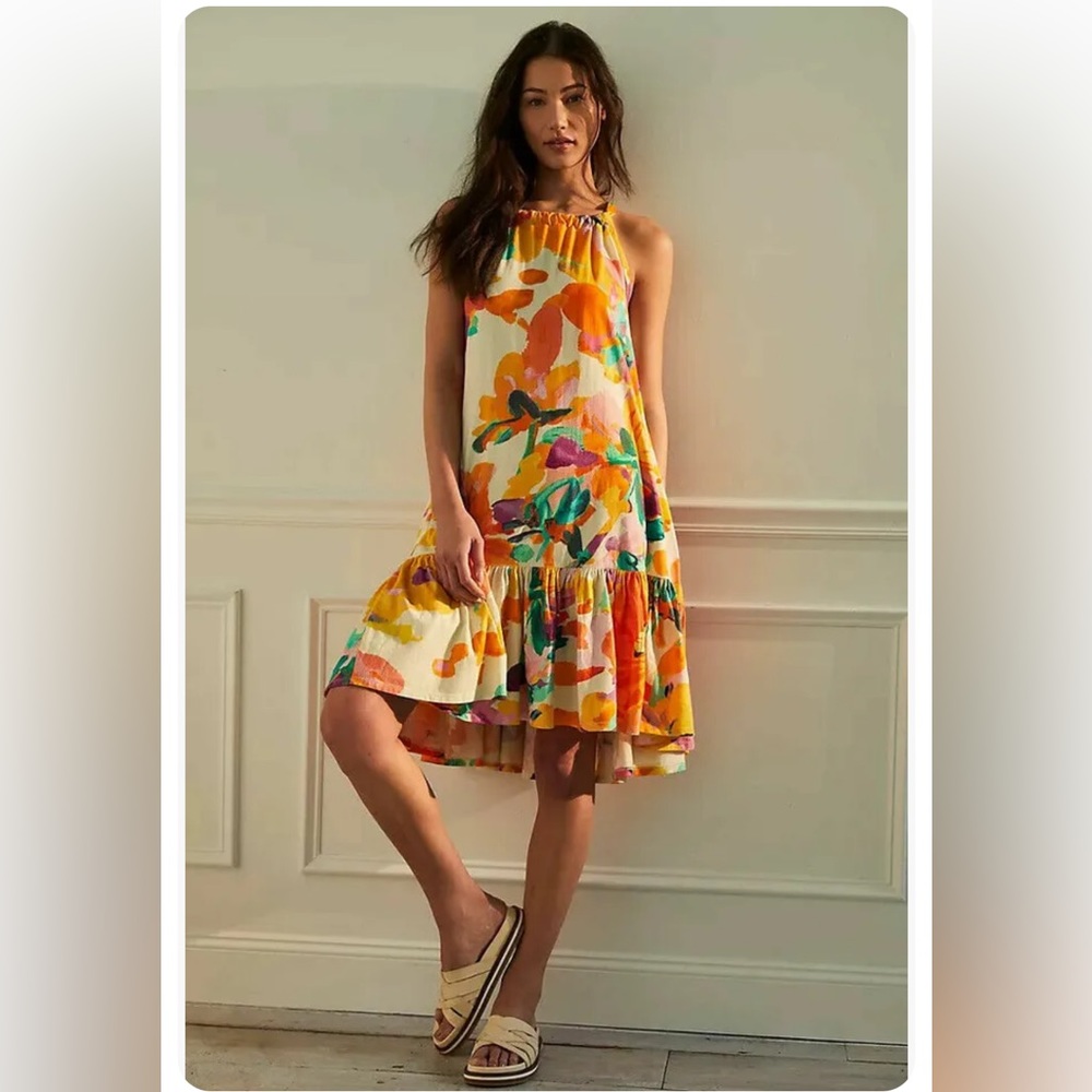 Daily Practice by Anthropologie Frida Cross-Back Print Midi Dress XXS Petite